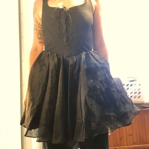 Betsy Johnson Black lace up bodice corset dress